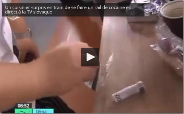 Un chef cuisinier surpris en train de se faire un rail de coke à la TV slovaque