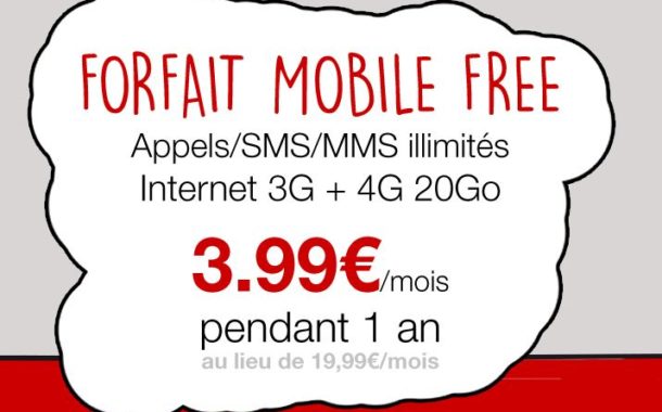 Free Mobile brade son forfait 20 Go à 3,99 euros par mois !