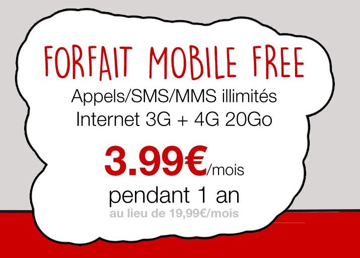 Free Mobile brade son forfait 20 Go à 3,99 euros par mois !