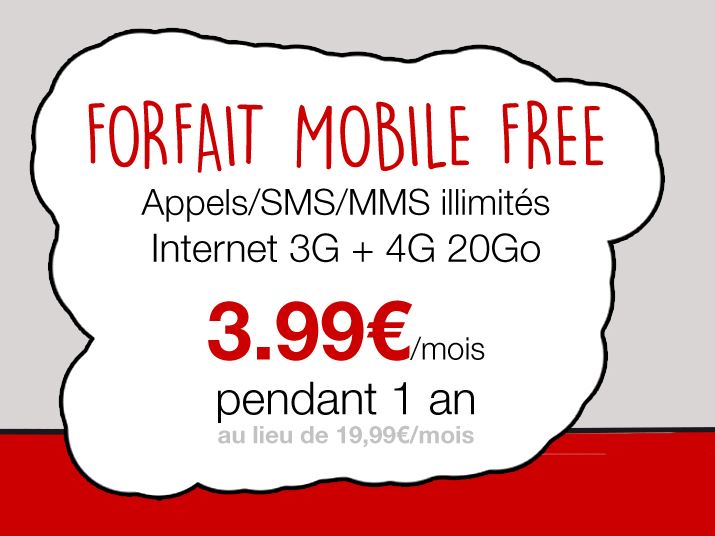 Free Mobile brade son forfait 20 Go à 3,99 euros par mois !